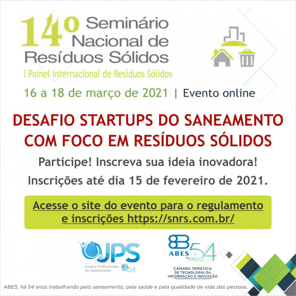 14º SEMINÁRIO NACIONAL DE RESÍDUOS SÓLIDOS DA ABES - DESAFIO DE STARTUPS