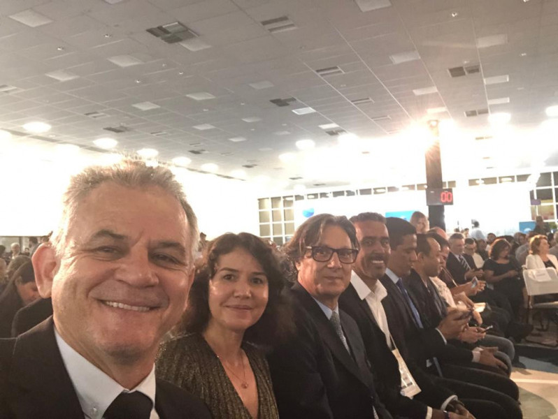 Presidente da ABES-MG Rogério Siqueira, Pegge Sayonara, Márcio Pedrosa abertura 30º CBESA