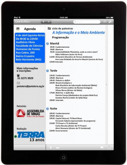 Ponto Terra convida para ciclo de palestras