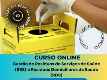 CURSO ONLINE GEST&Atilde;O DE RES&Iacute;DUOS DOS SERVI&Ccedil;OS DE SA&Uacute;DE