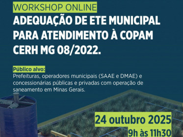 WORKSHOP ONLINE: ADEQUAÇÃO DAS ETEs À NOVA COPAM CERH 08/22