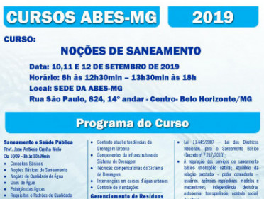 CURSO NOÇÕES DE SANEAMENTO BÁSICO
